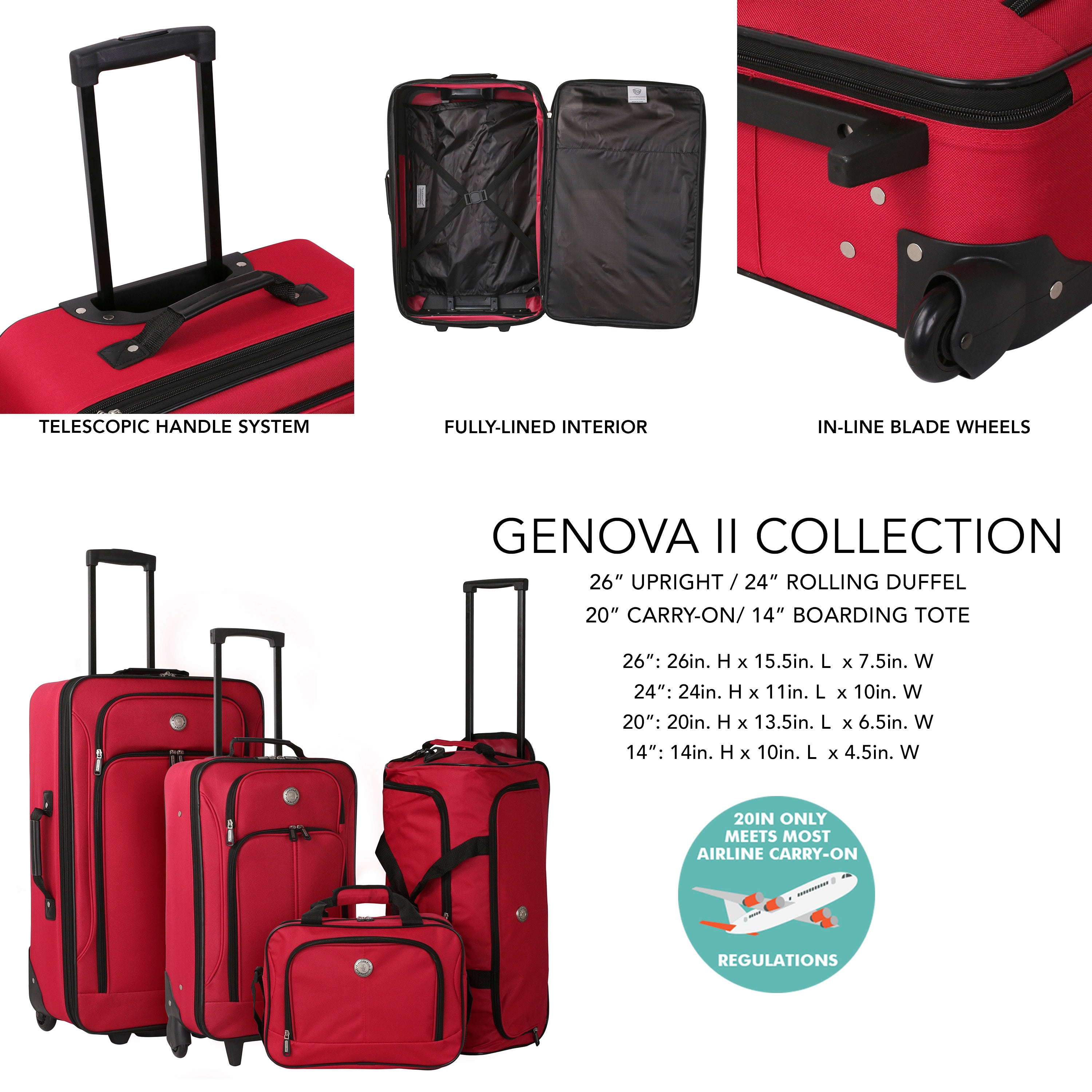Travelers Club | EVA Genova II Collection | 4PCS Travel Set